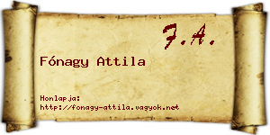 Fónagy Attila névjegykártya
